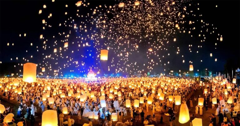 sky lantern release — ภาพปล่อยโคมลอย- villa sanpakoi